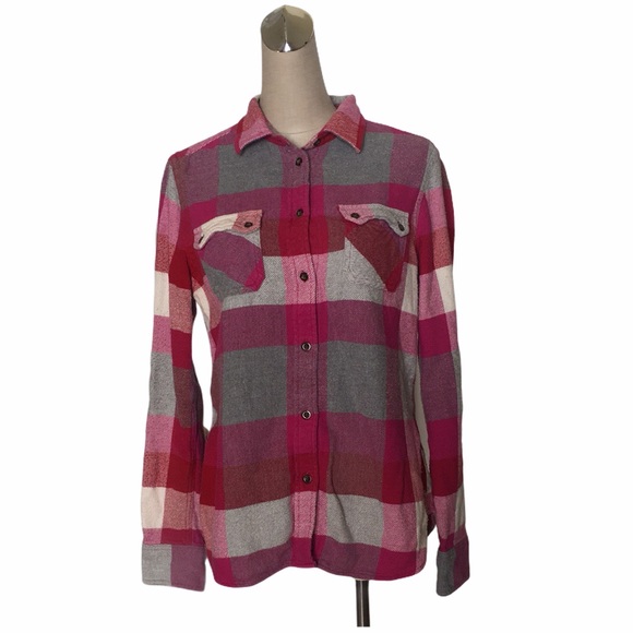 American Eagle Outfitters Tops - American Eagle Outfitters Pink Plaid Long Sleeve M